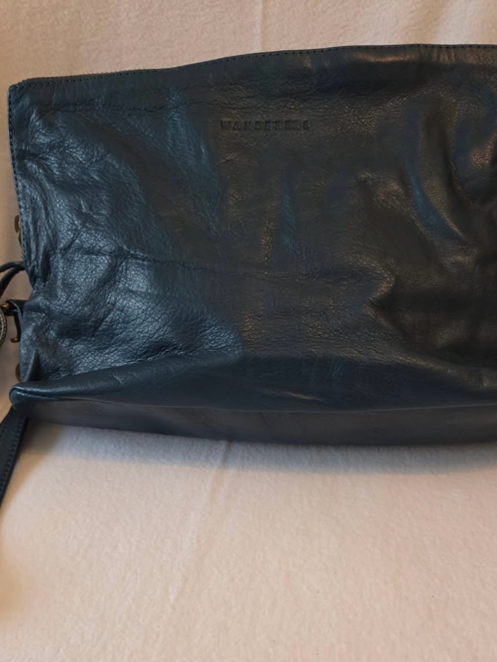 Wanderers Travel Dark teal Leather Wristlet Clutch